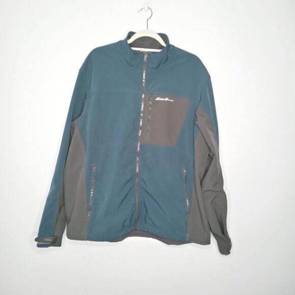 Eddie Bauer blue and gray zip-up jacket - Picture 1 of 8